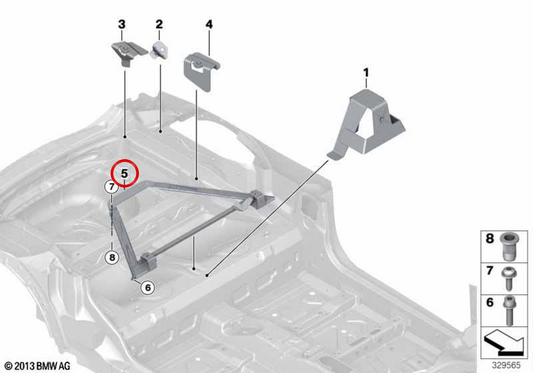 Rinforzo struttura del fondo del bagagliaio OEM 41007344639 per MINI Clubman R55 LCI Cooper, Cooper D, Cooper S... e altri. Originale MINI.