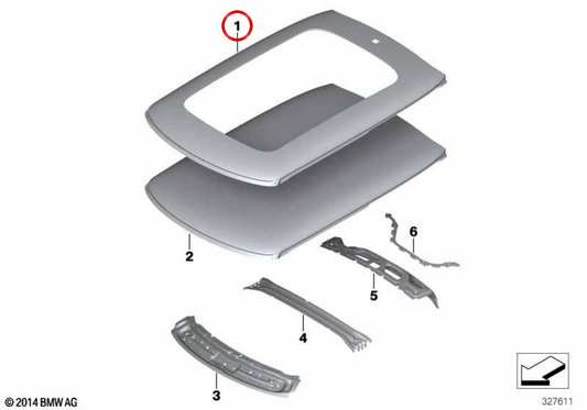 Panoramadach OEM 41007387980 für MINI F56, F56 BEV, F56 LCI, F56 BEV LCI, F66. Originaler MINI.
