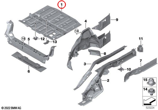Fondo de maletero OEM 41007402459 para BMW F52, F48, F49, U12. Original BMW.