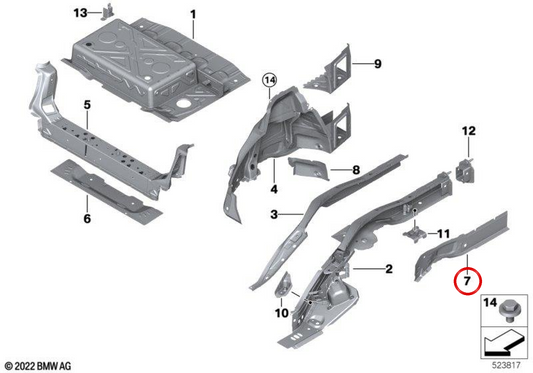 OEM Right Closure Closeure Chapista 41007408610 für BMW F45, F46, U06, U25. Original BMW.