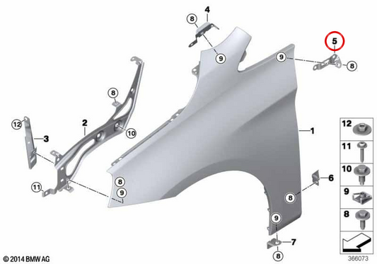 Pilar à Izquierdo OEM 41007408659 Support Pilar pour BMW F45 et F46. BMW d'origine.