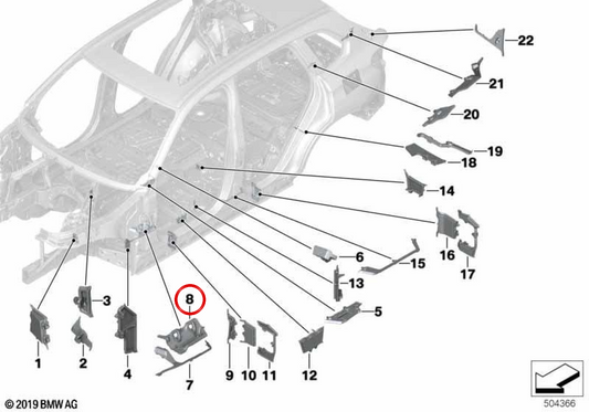 Piego modellato per BMW X5 F95, G05, G18, X6 F96, G06, X7 G07, XM G09 (OEM 41007412138). BMW originale.