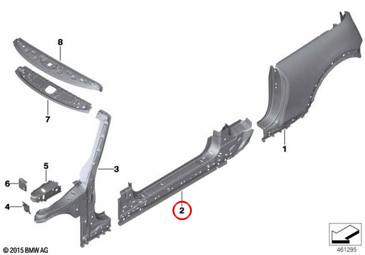 Entrée extérieure droite OEM 41007430316 pour MINI Cabriolet F57, F67, F57 LCI. MINI d'origine.