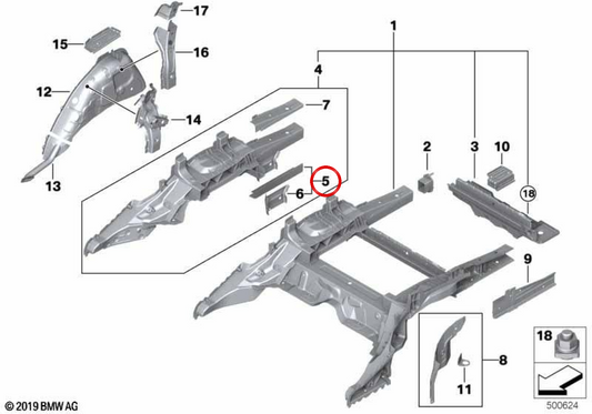 Linksblattlänger OEM 41007431367 für BMW G32. Original BMW.