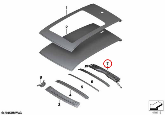 Marco de luneta trasera OEM 41007436161 para BMW F48, F49. Original BMW.