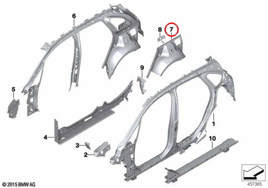 Innenbeschichtung rechts TEP TEP OEM 41007436190 für BMW F46. Original BMW.