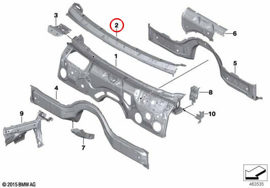 Pamparo Travesaño OEM 41007446671 per BMW G32. BMW originale.