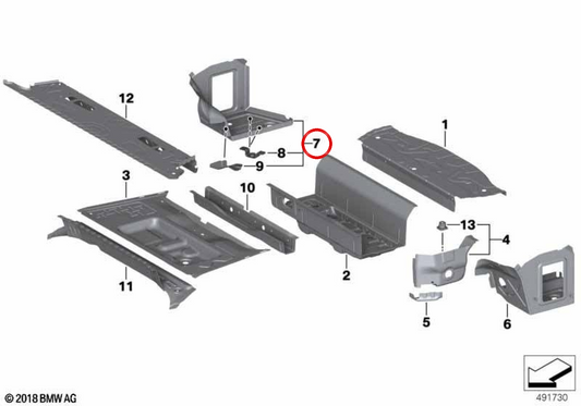 Fondo per il consiglio di amministrazione di destra OEM 41007470184 per BMW G29. BMW originale.
