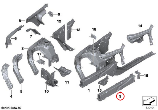 OEM Right Motor Support 410074810 für BMW G01, G08, F97, G45, G02, F98. Original BMW.