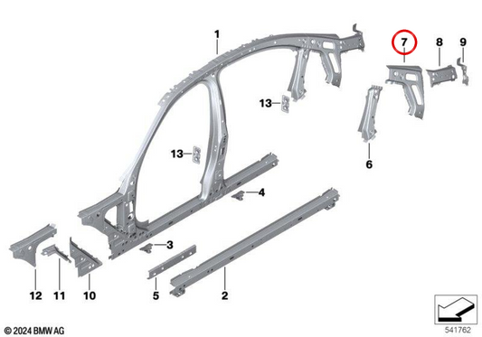 PILA C RINFORZO OEM 41007488097 per BMW G20, G80. BMW originale.