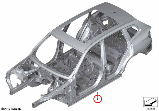 Carrocería sin número de bastidor OEM 41007494154 para BMW G02, F98. Original BMW.