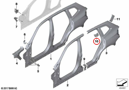 Verstärkung Pilar C Säule OEM 41007494168 für BMW G01, G08, F97. Original BMW.