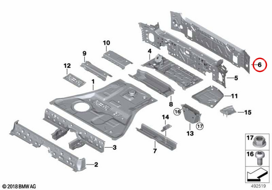 OEM external rear cover 41007947332 for BMW G05, G18, F95. Original BMW.