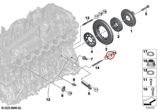 Unterlegscheibe M10 200HV A2 OEM 41008427218 für BMW M4 GT3 Motorsport (MOSP, 2022-2027). Original BMW.
