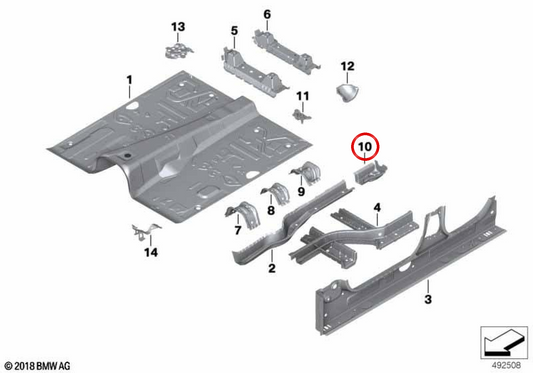 Izquierdo of the setting of the gearbox OEM 41008493869 for BMW G05, G06. Original BMW.