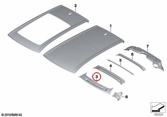 Copertura inferiore del parabrezza OEM 41008497666 per BMW G05, F95. BMW originale.