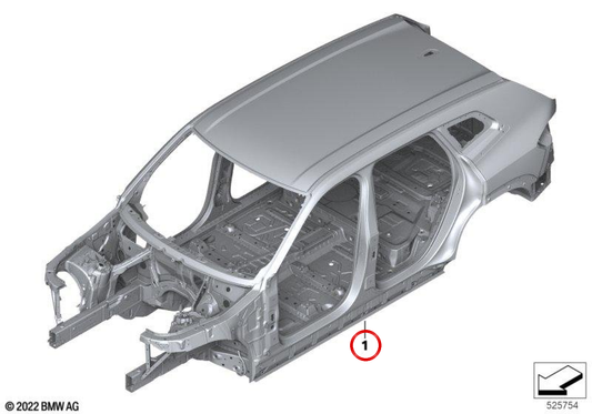 Esqueleto de carrocería sin n.º de bastidor OEM 41009634330 para BMW XM G09, XM 50e y XM Label. Original BMW.