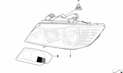 Faro delantero derecho OEM 63117202578 para BMW E90, E91. Original BMW.