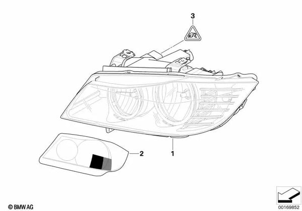 Faro AHL-Xenon izquierdo para BMW E90N, E91N (OEM 63117240265). Original BMW