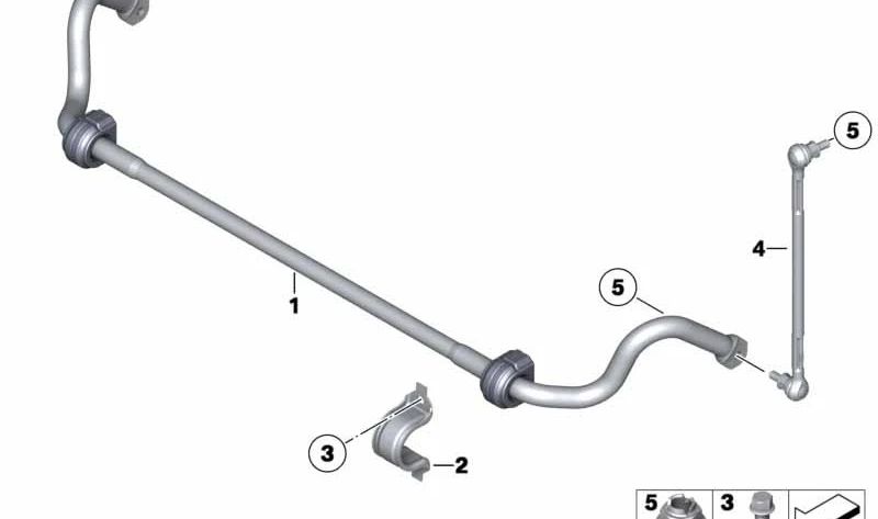 Barra di stabilizzatore anteriore destra 31356768772 per BMW E90, E91, E92, E84. BMW originale.