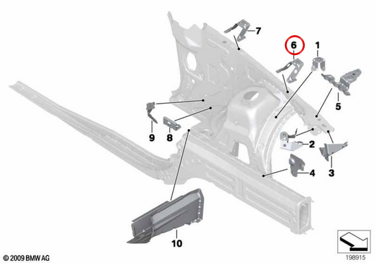 Élément de déformation central d'Izquierdo OEM 41102992893 pour BMW E84. BMW d'origine.