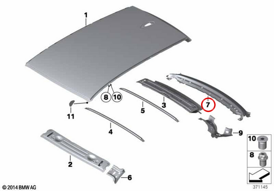 Estrutura inferior da janela traseira OEM 41107347290 para BMW F32, F82. BMW genuíno.