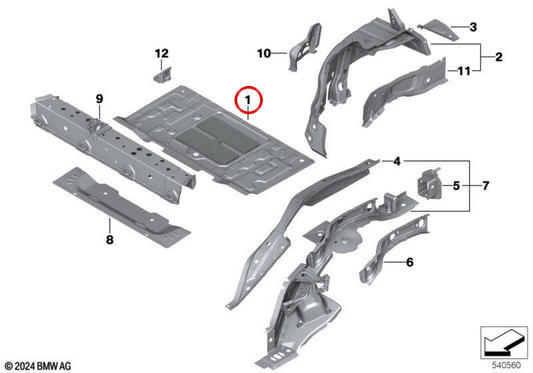 Trunk bottom OEM 41109632357 for MINI F66, F67. Original MINI.