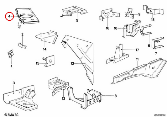 Suporte de bateria OEM 41111858047 para BMW E23. BMW genuíno.