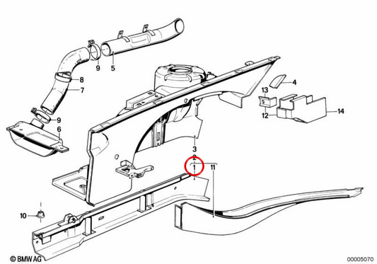 OEM 41111860639 Supporto del motore sinistro per BMW E23. BMW originale.