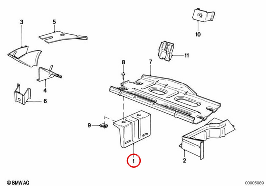 Supporto assemblaggio OEM 41111904347 per BMW E28. BMW originale.