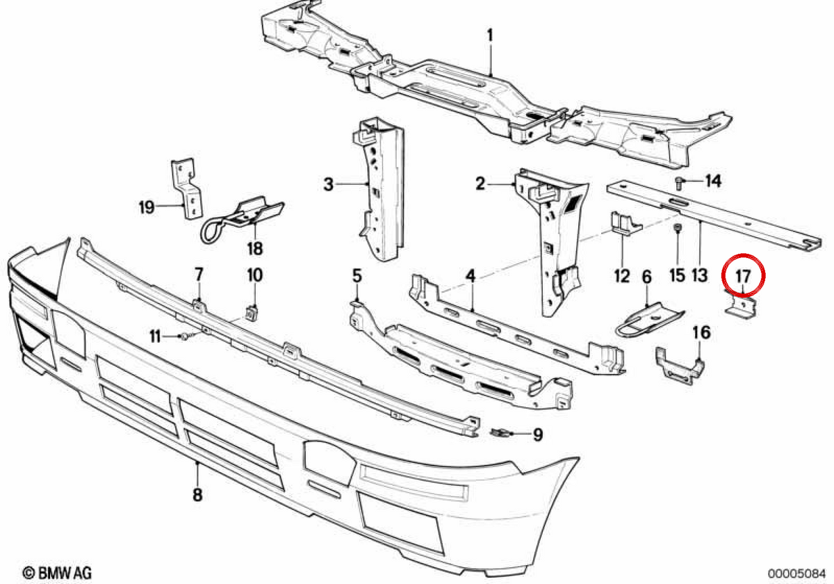 OEM 41111906345 Supporto corporeo per BMW E30. BMW originale.