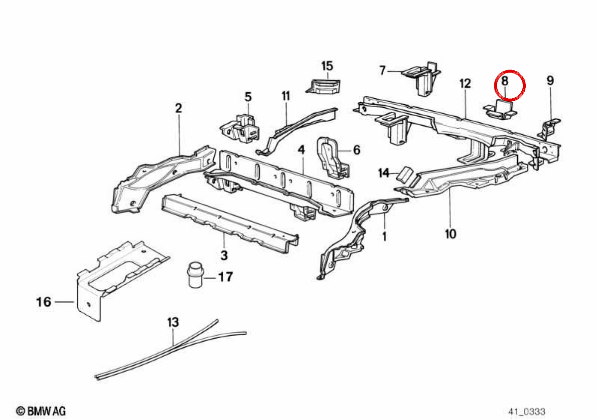 OEM 41111948105 Supporto posteriore posteriore per BMW E34, E32. BMW originale.