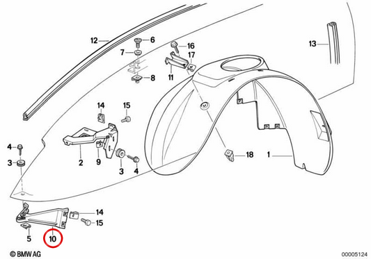Panneau côté droit OEM 41112292008 pour BMW Z1 (E30). BMW d'origine.