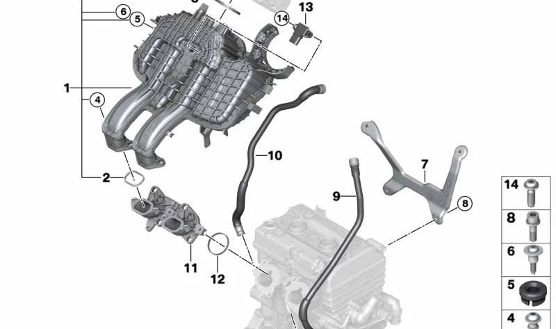 Junta tórica OEM 11618535549 para BMW I01, I01N. Compatible con componentes de la admisión como válvula mariposa. Original BMW.