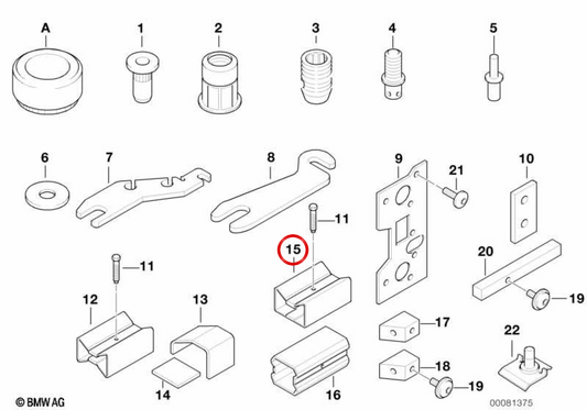 Riparare il supporto Larguero superiore OEM 41117001444 per BMW E52. BMW originale.