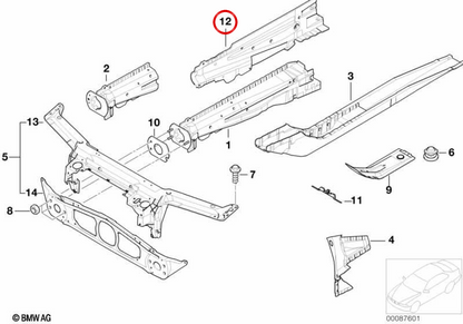 Supporto esterno a destra 41117029240 per BMW E46. BMW originale.