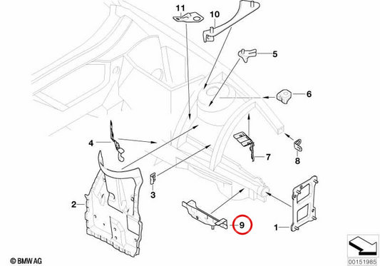 Soporte de estabilizador izquierdo OEM 41117161493 para BMW E85, E86. Original BMW.