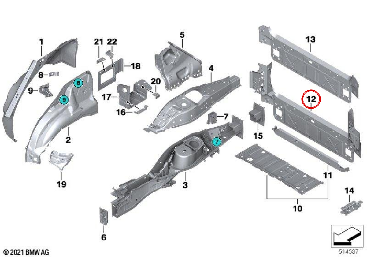 OM interior lining 41117174412 for BMW E70. Original BMW.