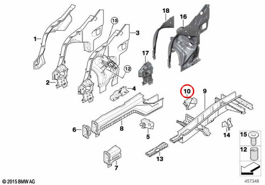 OEM 4117174544 Supporto a destra del motorio per BMW E70, E71, E72, F15, F16, F85, F86. BMW originale.