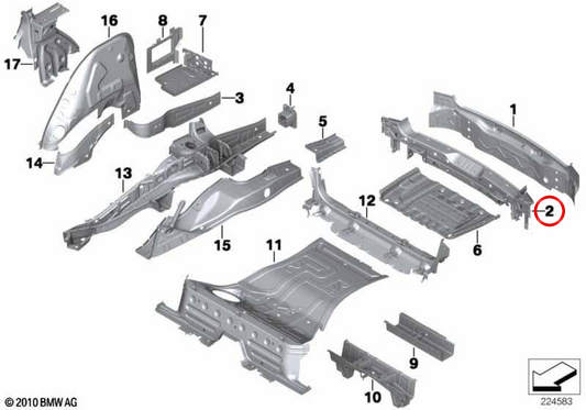 Heckbeschichtung OEM 41117267218 für BMW F25. Original BMW.