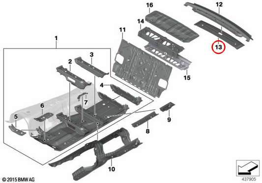 Schließen des Rahmenfensters OEM 41117413093 für BMW G11, G12. Original BMW.