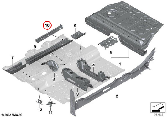 Prise en charge du moteur arrière OEM 41117434930 pour BMW F46, U12. BMW d'origine.