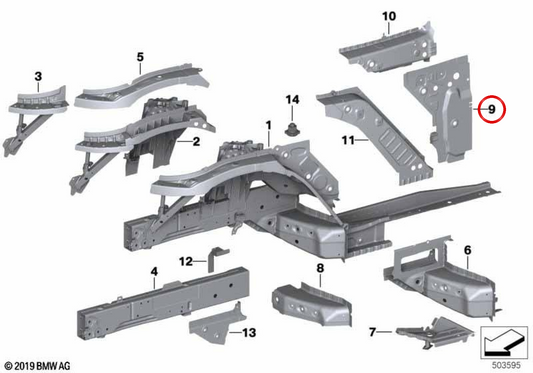 Colonne intérieure droite OEM 41117479608 pour BMW Z4 G29 (M40i, sDrive20i, sDrive30i). Véritable BMW.