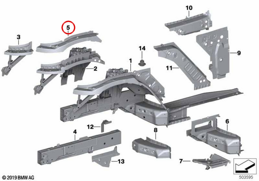 Outdoor -Stütze des linken Radweges OEM 41117932285 für BMW G29. Original BMW.