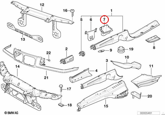 OEM 41118122563 Links -Stabilisator -Unterstützung für BMW E36. Original BMW.