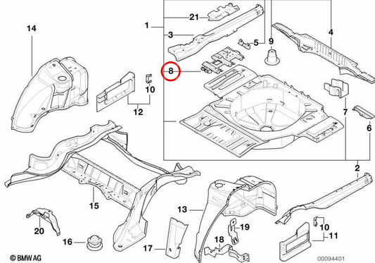 Suporte de bateria OEM 41118125260 para BMW E38. BMW genuíno.