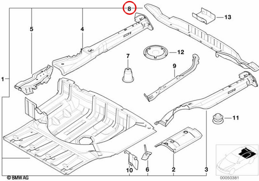 Travsaño Lase Trafficial Board OEM 41118171682 für BMW E39. Original BMW.