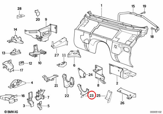 Soporte unidad hidráulica ABS/ASC+T OEM 41118172265 para BMW E34. Original BMW.