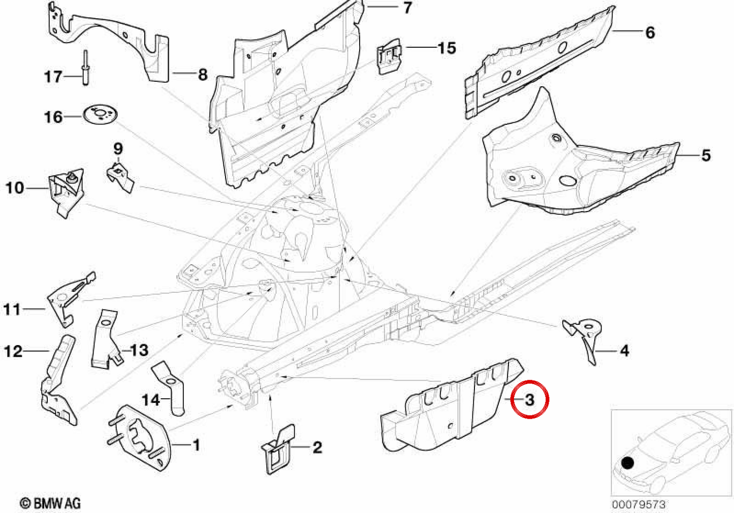 Right stabilizer bracket OEM 41118239196 for BMW 3 Series E46. Original BMW.