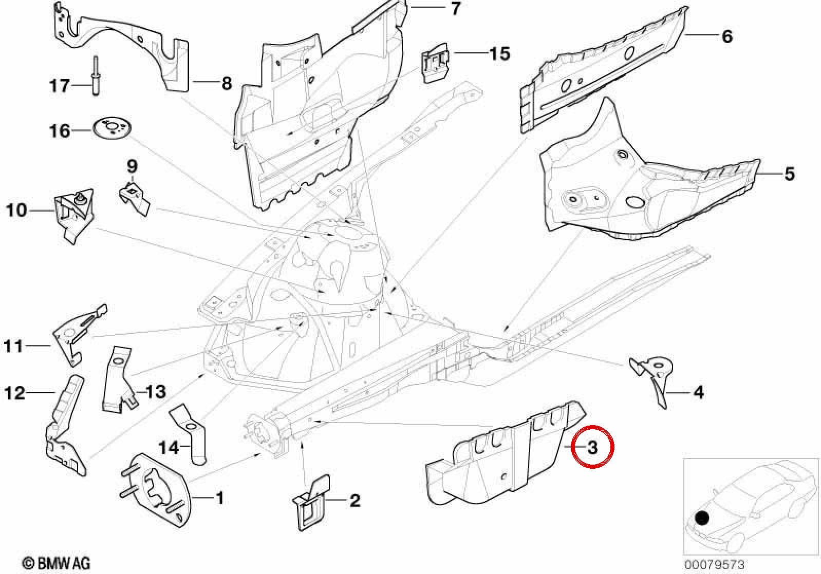 Right stabilizer bracket OEM 41118239196 for BMW 3 Series E46. Original BMW.